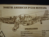 North American P-51D Mustang Desktop Engraving