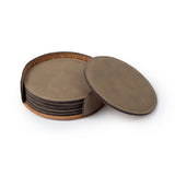 Laser Engraved Round Leather Coasters